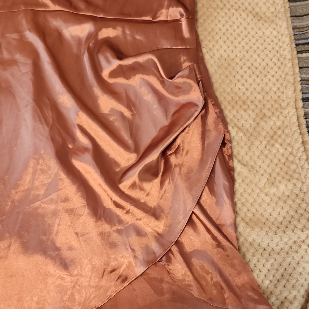 Cider Satin Slip Dress in Rose Gold - Picture 12 of 16